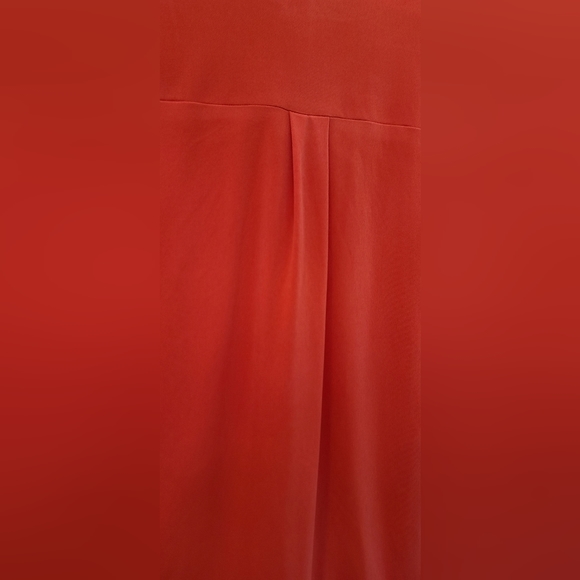 Michael Kors Coral Orange Quarter Zip Rolltab sleeve Blouse - Picture 6 of 8